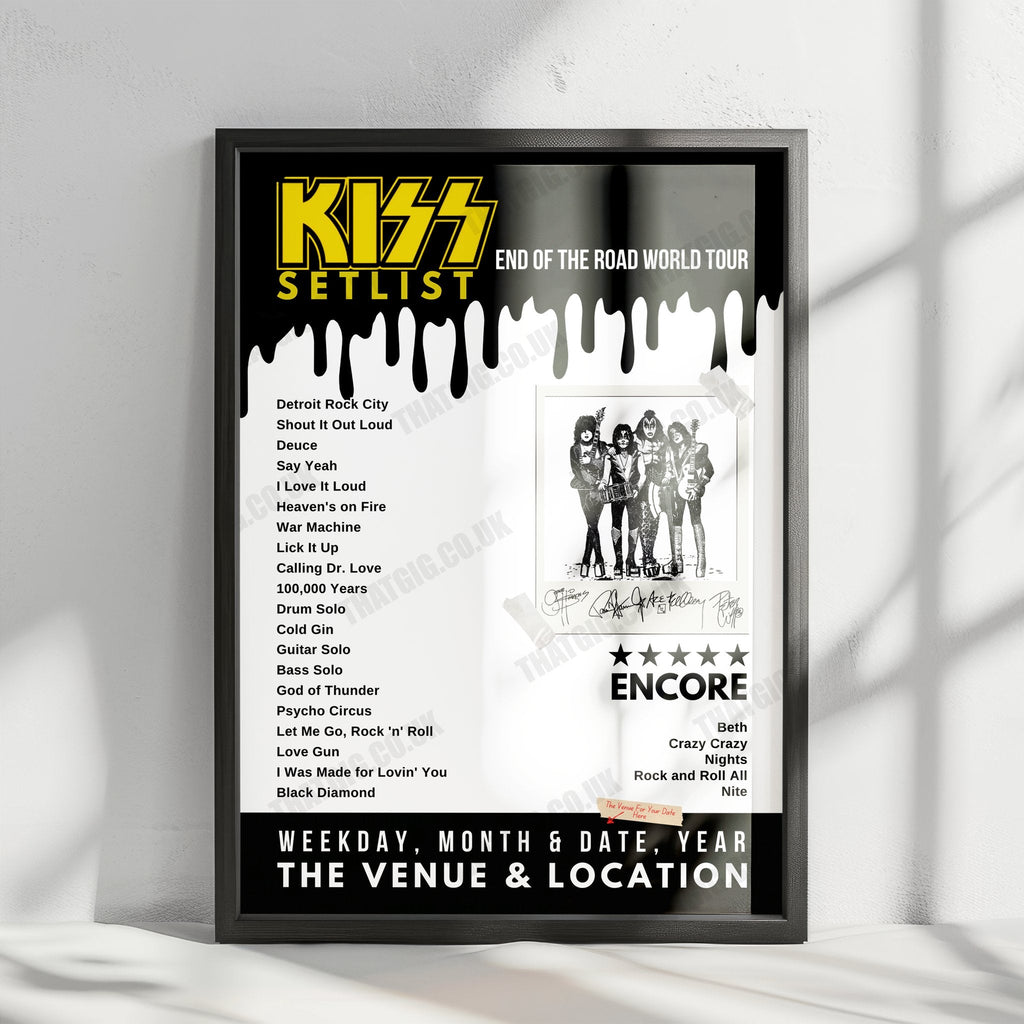 KISS Setlist Poster - Centre Vidéotron, Quebec City, Canada - November 19th, 2023