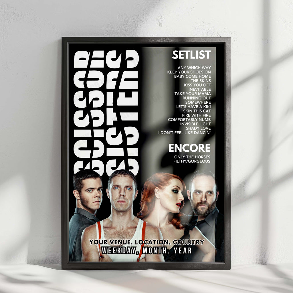 Scissor Sisters Setlist Poster - The O2 Arena, London - May 23rd, 2025
