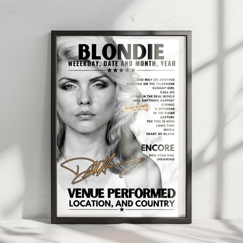 Blondie Setlist Poster - Pandemonium Gold Coast 2024 - April 27th, 2024 | Setlist Poster | Inspired Creative Gifts