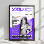 Olivia Rodrigo Setlist Poster - Rod Laver Arena, Melbourne - October 9th, 2024