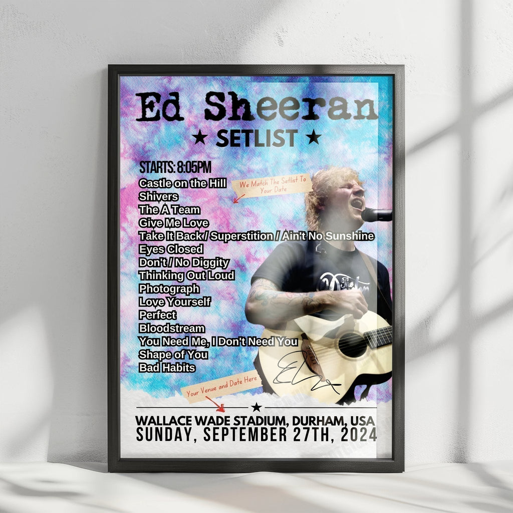 Ed Sheeran Setlist Poster - Etihad Stadium - June 12th, 2022