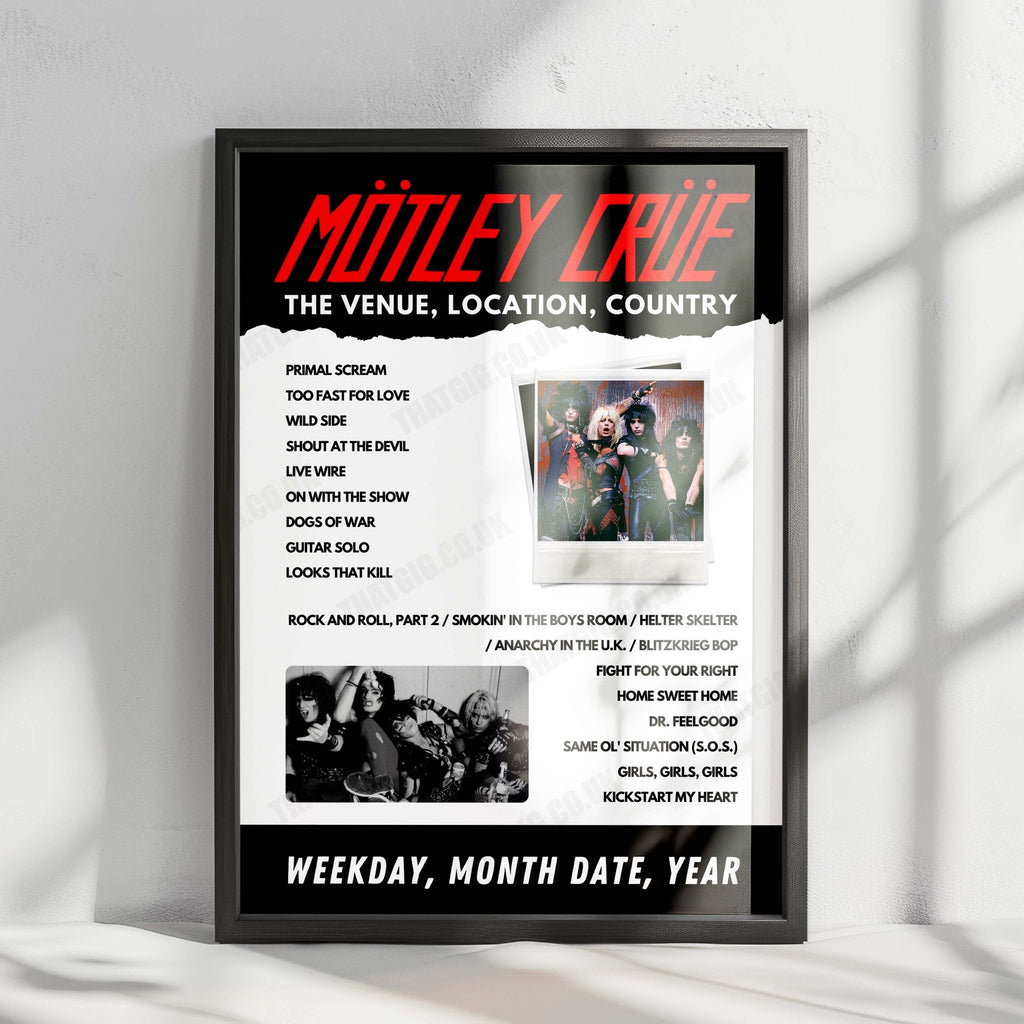 Mötley Crüe Setlist Poster - The Underworld, London - June 30th, 2023