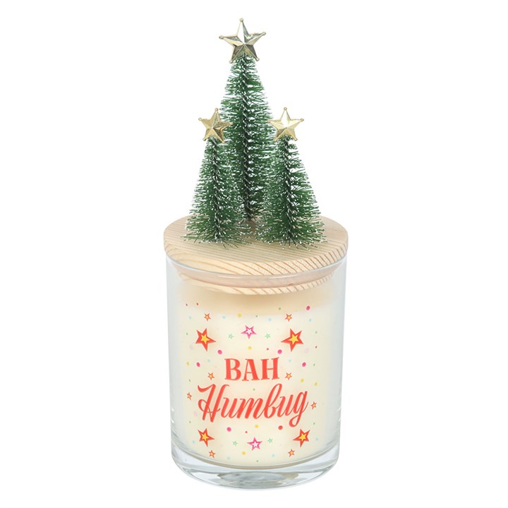 Bah Humbug Orange & Clove Glass Candle with Tree - Candles - Inspired Creative Gifts