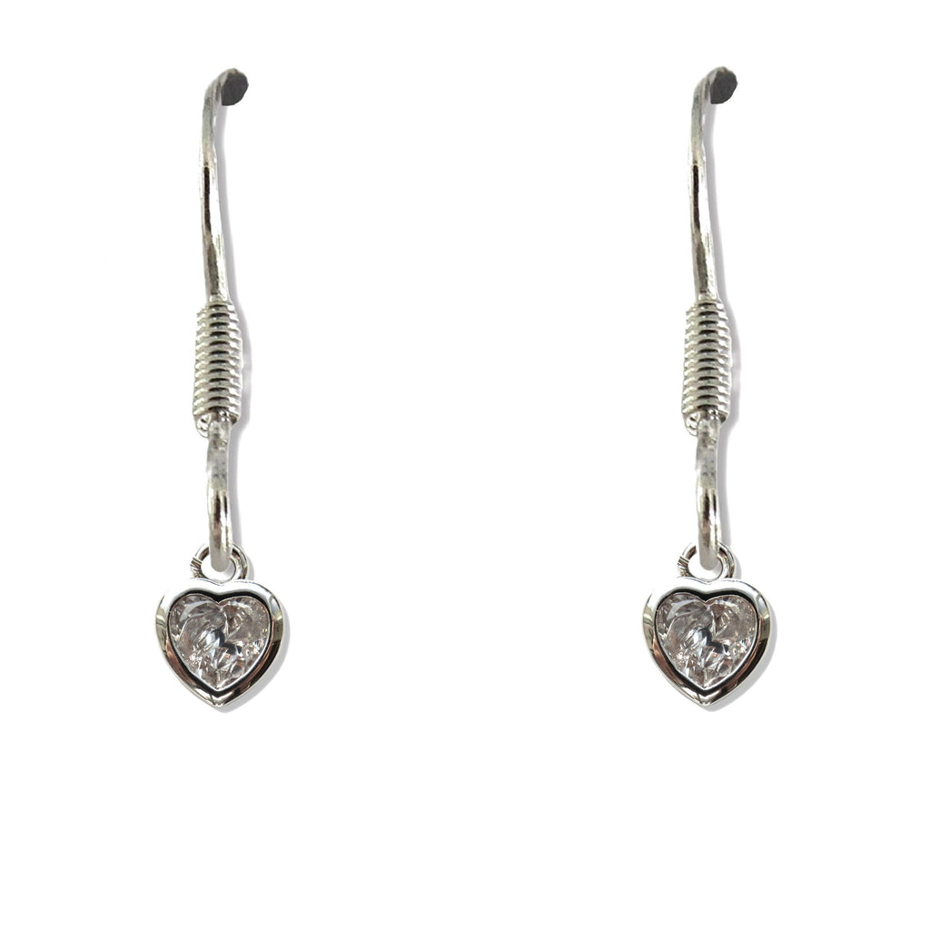 Cubic Zirconia Heart Drop Earrings for Women