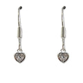 Cubic Zirconia Heart Drop Earrings for Women
