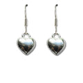 Silver Puff Heart Drop Earrings for Women | Gift for Her