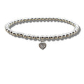 Cubic Zirconia Heart Beaded Bracelet Gift
