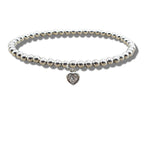 Cubic Zirconia Heart Beaded Bracelet Gift