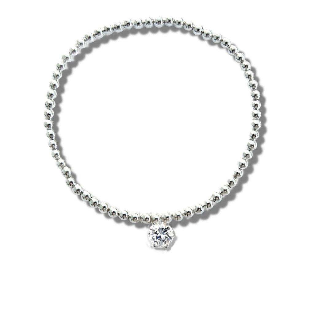 40th Birthday Cubic Zirconia Silver Bracelet & Gold Balloon Hamper