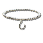 Horseshoe Silver Beaded Bracelet