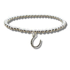 Horseshoe Silver Beaded Bracelet