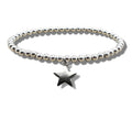 Star Silver Beaded Bracelet