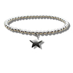 Star Silver Beaded Bracelet