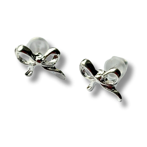 Bow Silver Stud Earrings | Earrings | Inspired Creative Gifts