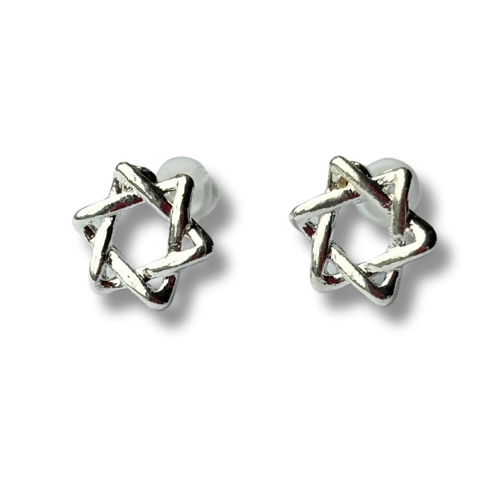 Silver Mystical Star Stud Earrings