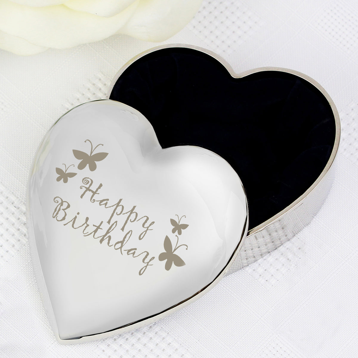 Happy Birthday Butterfly Heart Trinket Box | Trinket, Jewellery & Keepsake Boxes