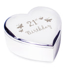 21st Butterflies Heart Trinket Box for Birthday