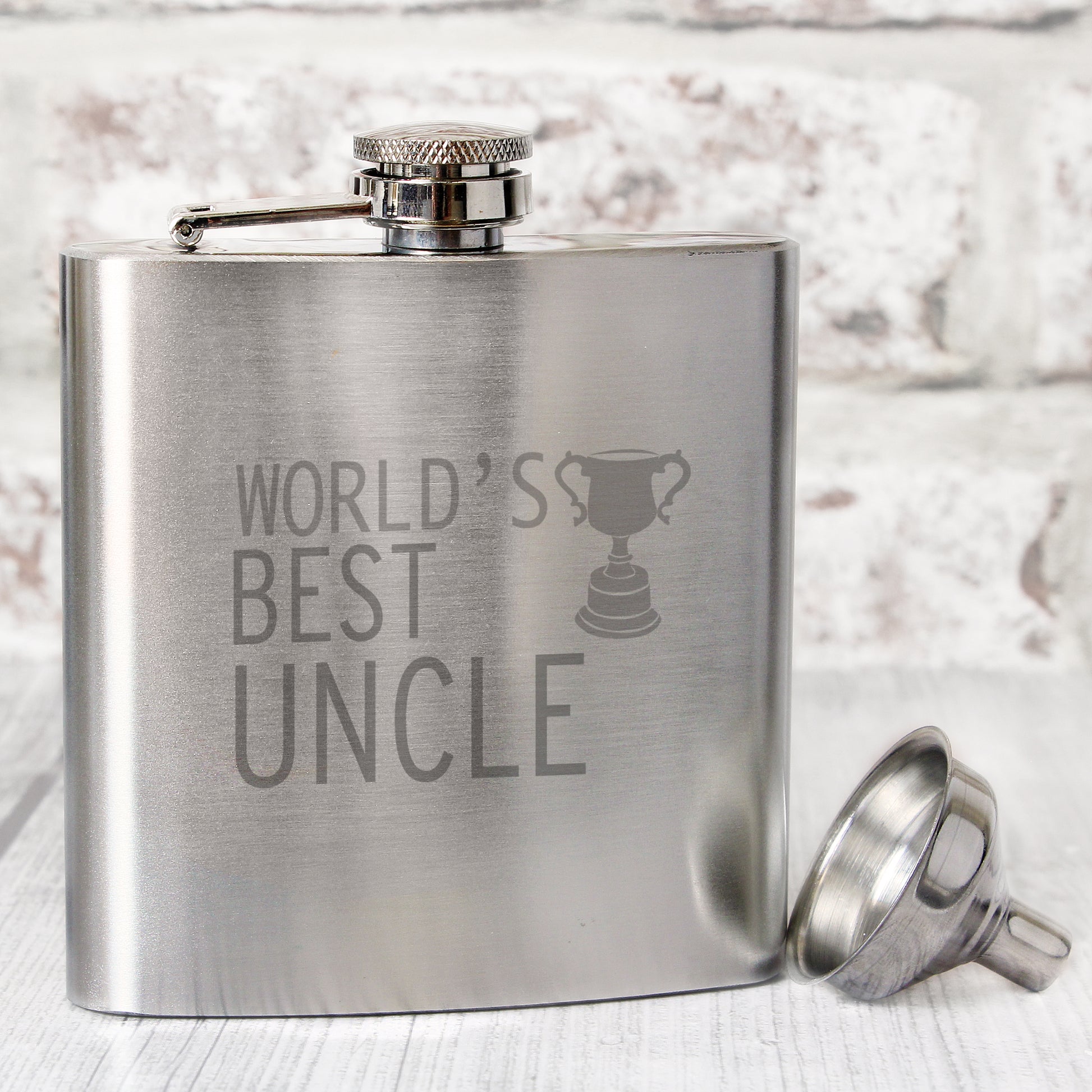 Worlds Best Uncle Hip Flask - Hip Flask - Inspired Creative Gifts