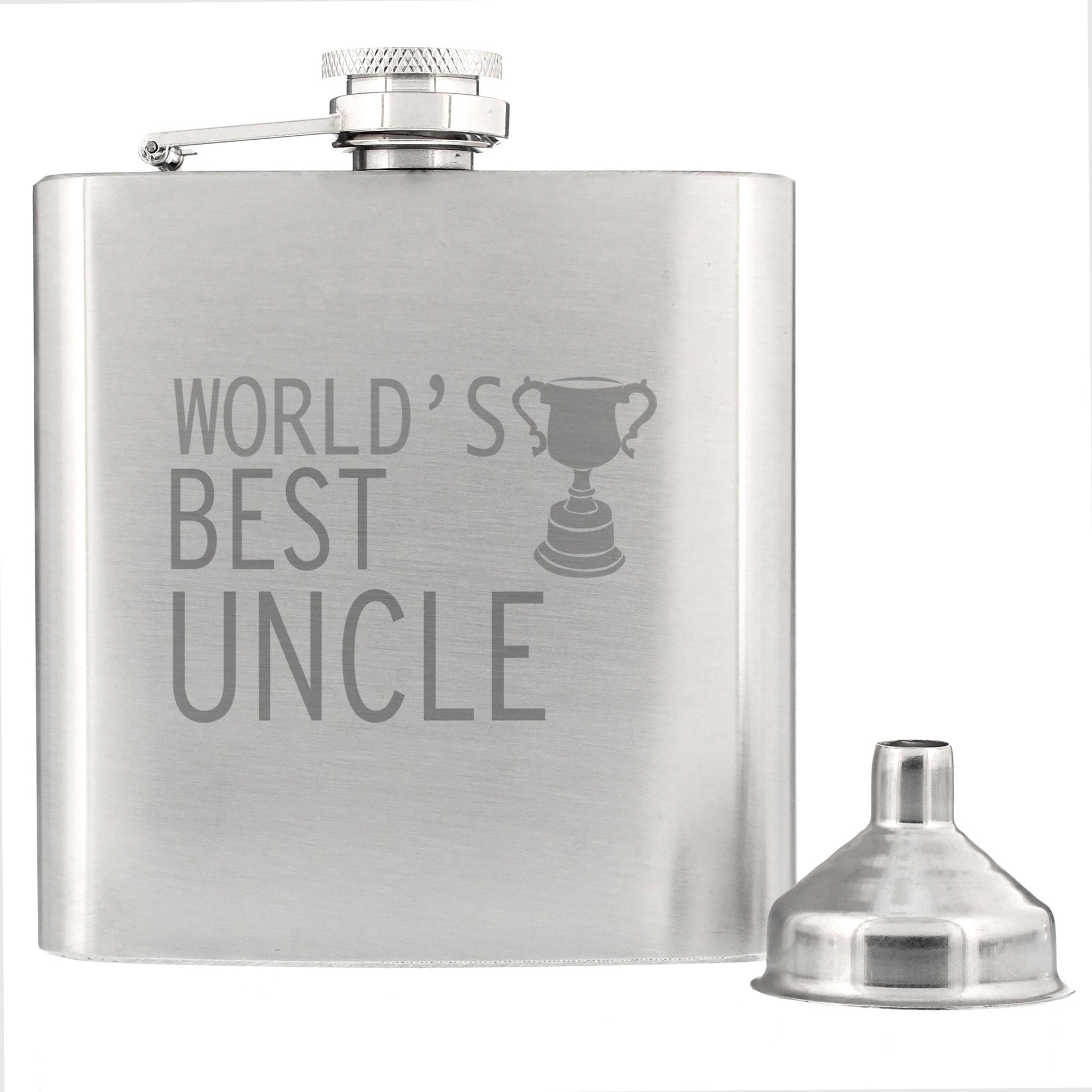 Worlds Best Uncle Hip Flask - Hip Flask - Inspired Creative Gifts