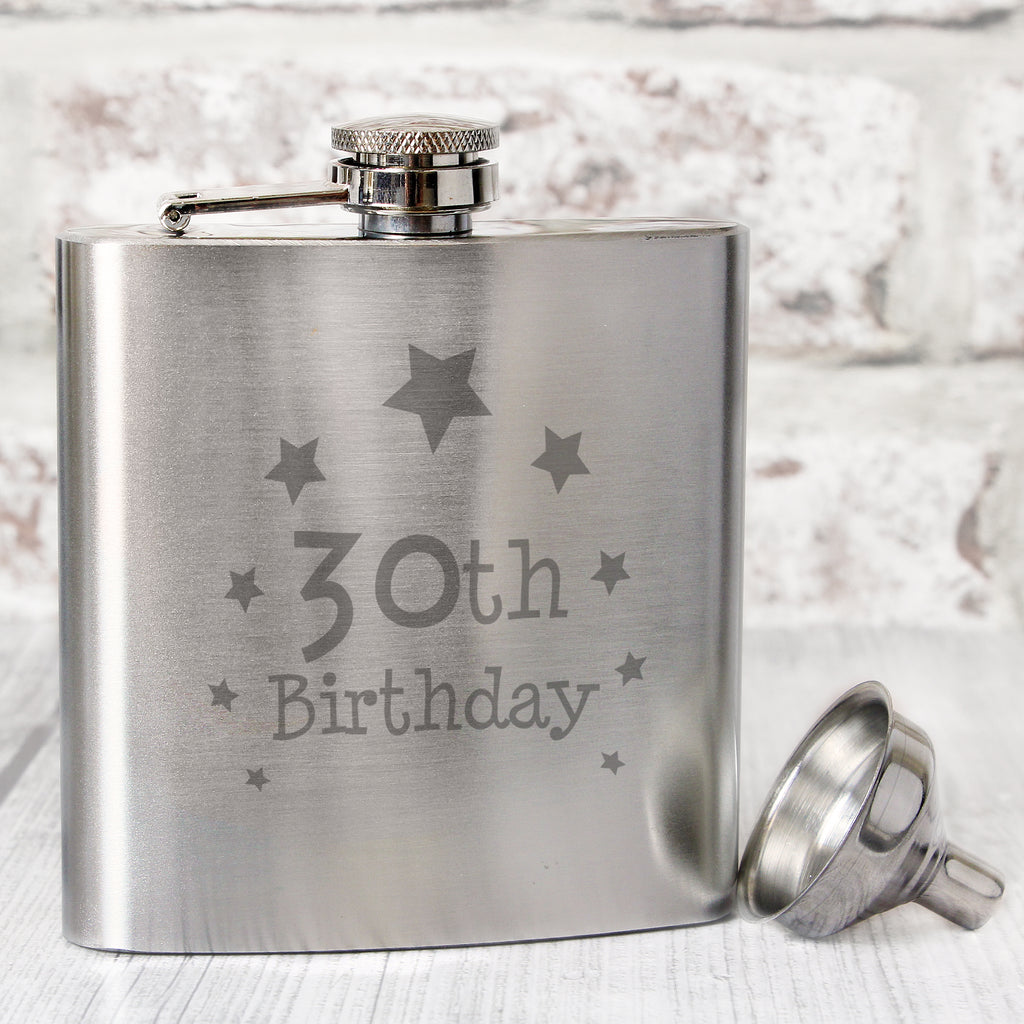 30th Birthday Hip Flask - Hip Flask - Inspired Creative Gifts