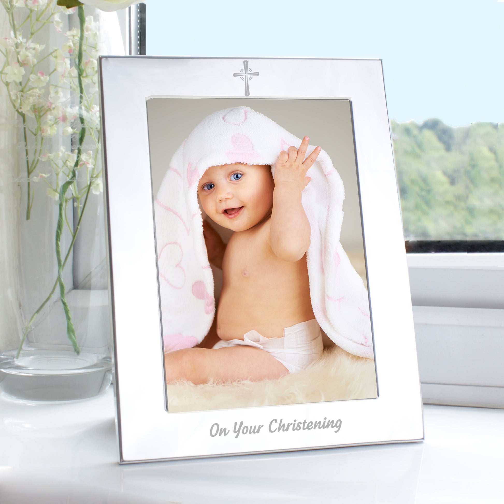Silver 5x7 Christening Photo Frame - Inspired Creative Gifts