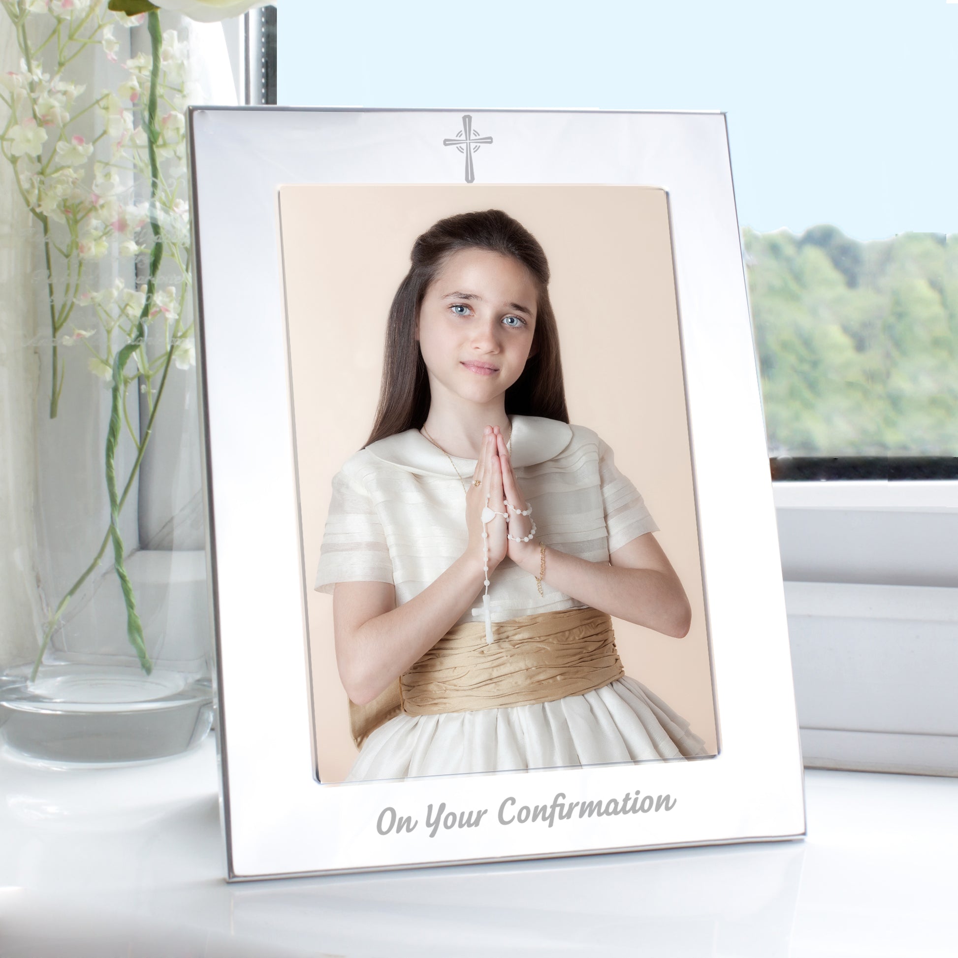 Silver 5x7 Confirmation Photo Frame - Inspired Creative Gifts