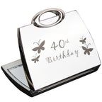 40th Butterfly Handbag Compact Mirror for Birthday