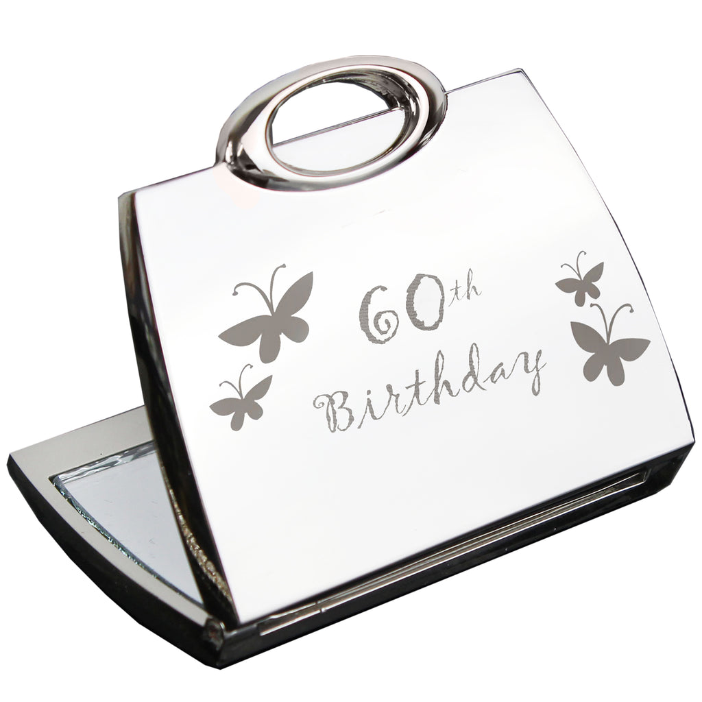 60th Butterfly Handbag Compact Mirror for Birthday