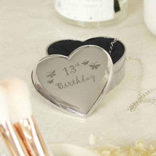 13th Butterflies Heart Trinket Box | Trinket, Jewellery & Keepsake Boxes