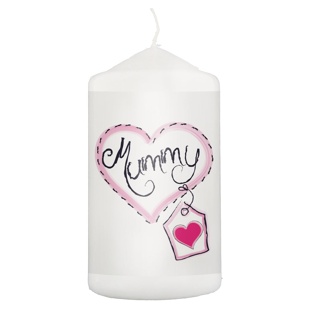Mummy Heart Stitch Pillar Candle | Candles & Reed Diffusers | Mother's Day Gift