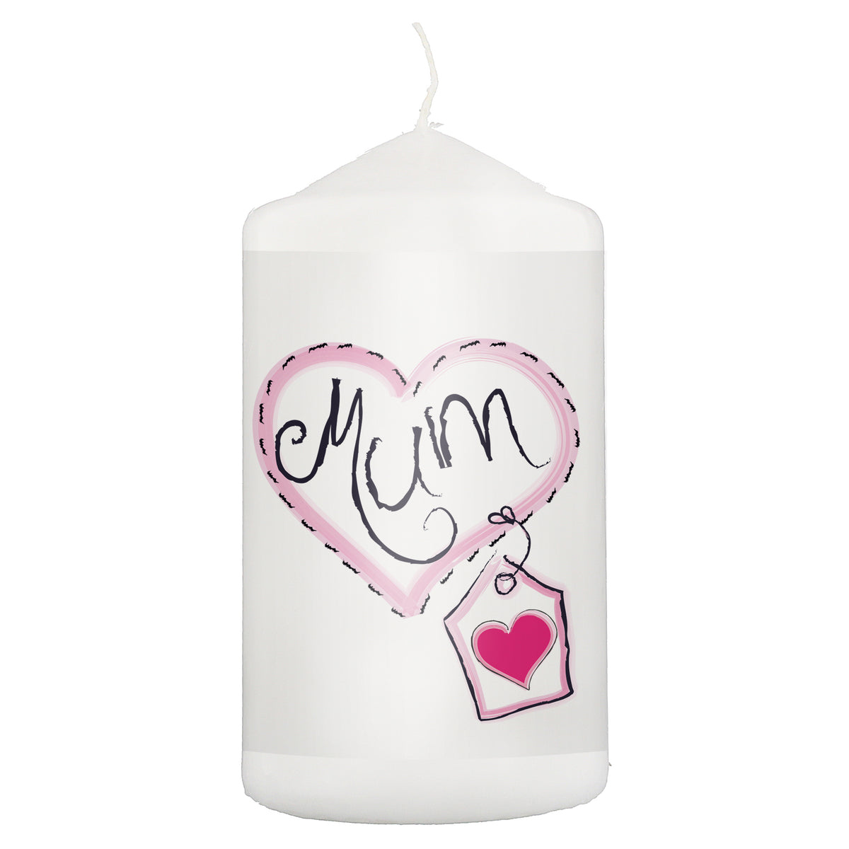 Mum Heart Stitch Pillar Candle | Candles & Reed Diffusers | Inspired Creative Gifts