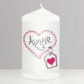 Auntie Heart Stitch Pillar Candle | Candles & Reed Diffusers