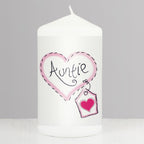 Auntie Heart Stitch Pillar Candle | Candles & Reed Diffusers