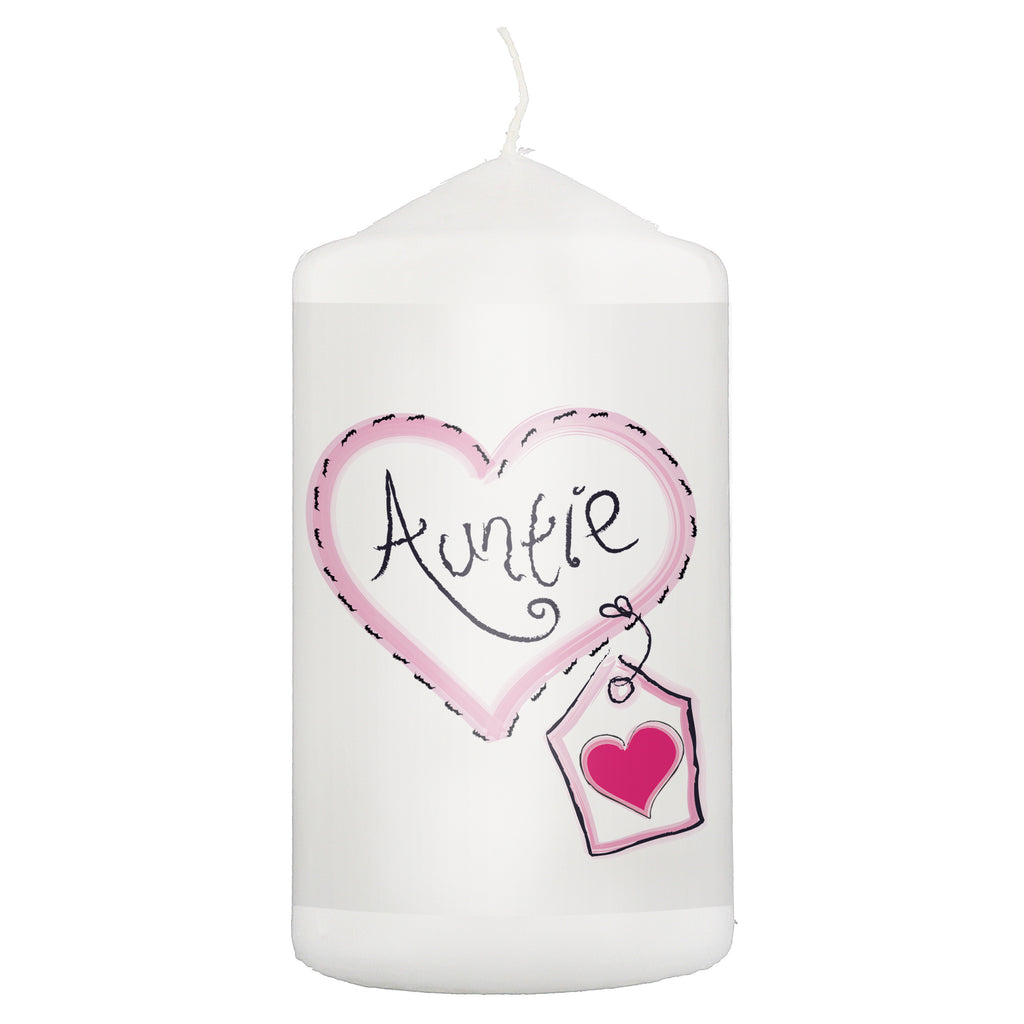 Auntie Heart Stitch Pillar Candle | Candles & Reed Diffusers