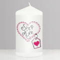 Step Mum Heart Stitch Pillar Candle | Gift for Her