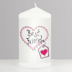 Best Friend Heart Stitch Pillar Candle | Candles & Reed Diffusers | Inspired Creative Gifts