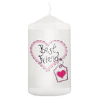 Best Friend Heart Stitch Pillar Candle | Candles & Reed Diffusers | Inspired Creative Gifts