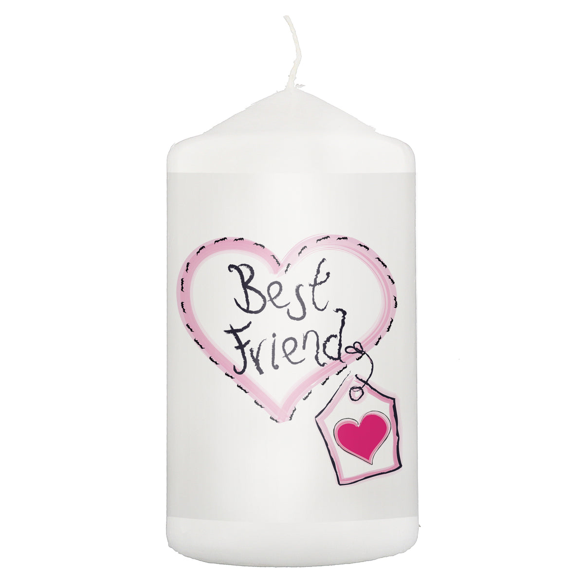 Best Friend Heart Stitch Pillar Candle | Candles & Reed Diffusers | Inspired Creative Gifts