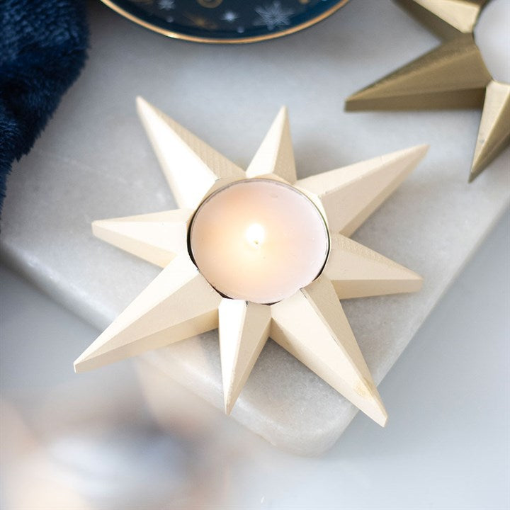 Cream Star Tealight Candle Holder - Candle Holders - Inspired Creative Gifts