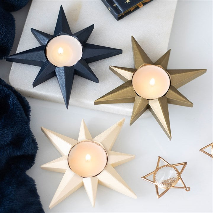 Navy Star Tealight Candle Holder - Candle Holders - Inspired Creative Gifts