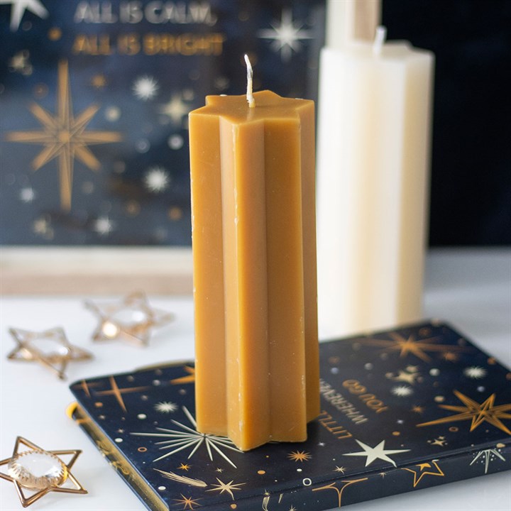 Gold Starry Night Star Shaped Taper Candle - Candles - Inspired Creative Gifts