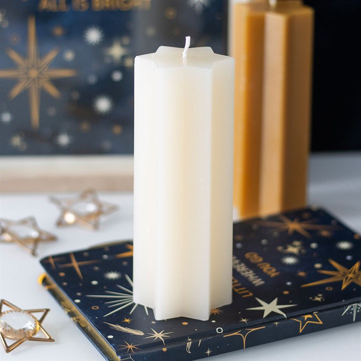Cream Starry Night Star Shaped Taper Candle - Candles - Inspired Creative Gifts