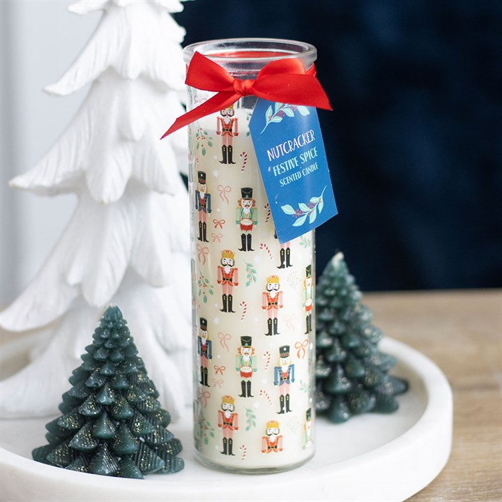 Nutcracker Print Festive Spice Tube Candle - Candles - Inspired Creative Gifts