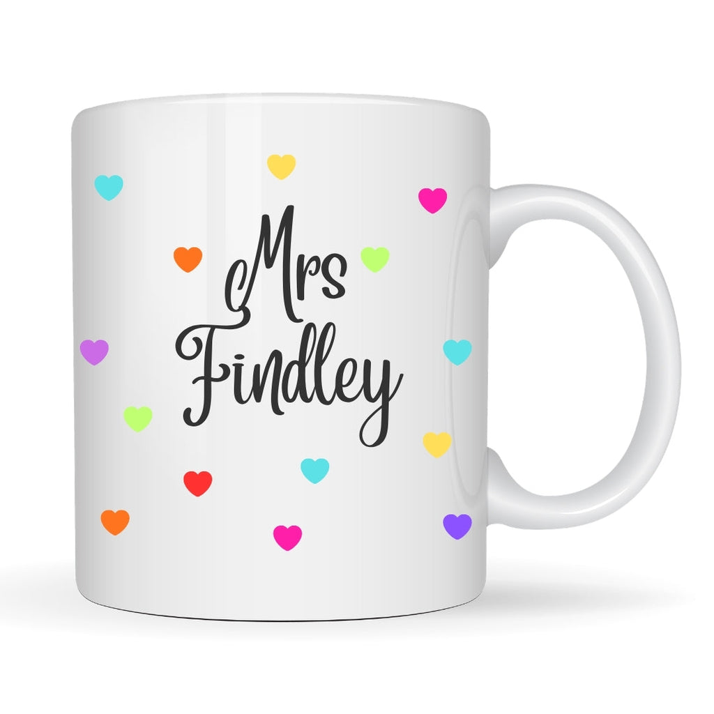 Personalised Colourful Hearts Mug Gift | Ceramics | Mother's Day Gift