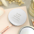 Personalised Silver Round Compact Mirror | Mother's Day Gift