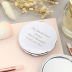 Personalised Silver Round Compact Mirror | Mother's Day Gift