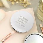 Personalised Silver Round Compact Mirror | Mother's Day Gift