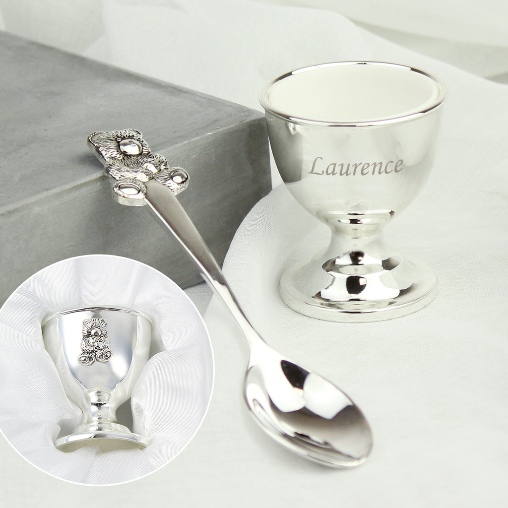 Personalised Silver Egg Cup & Spoon | Mealtime Essentials