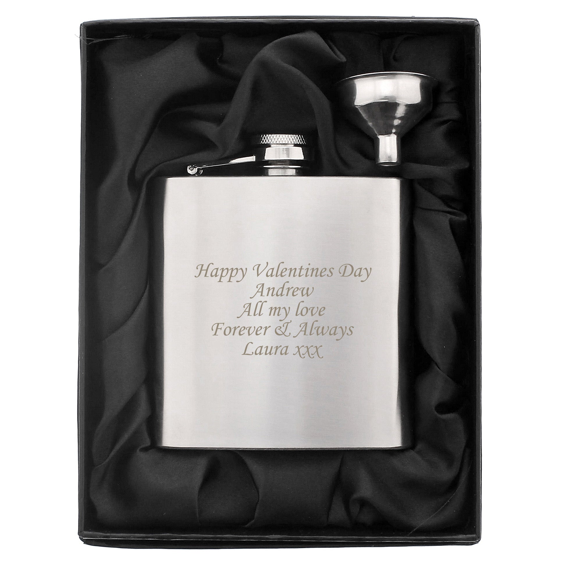 Personalised Boxed Stainless Steel Hip Flask - Hip Flask - Inspired Creative Gifts