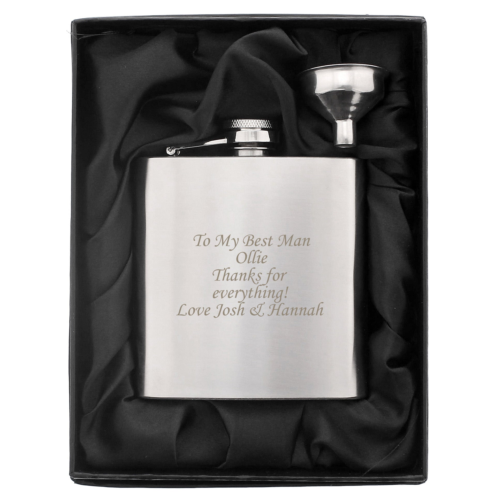 Personalised Boxed Stainless Steel Hip Flask - Hip Flask - Inspired Creative Gifts